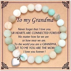 Teal Beaded Bracelet with Heart Charm